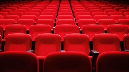Obraz premium Vacant Theater Seating Highlighted by Subtle Illumination