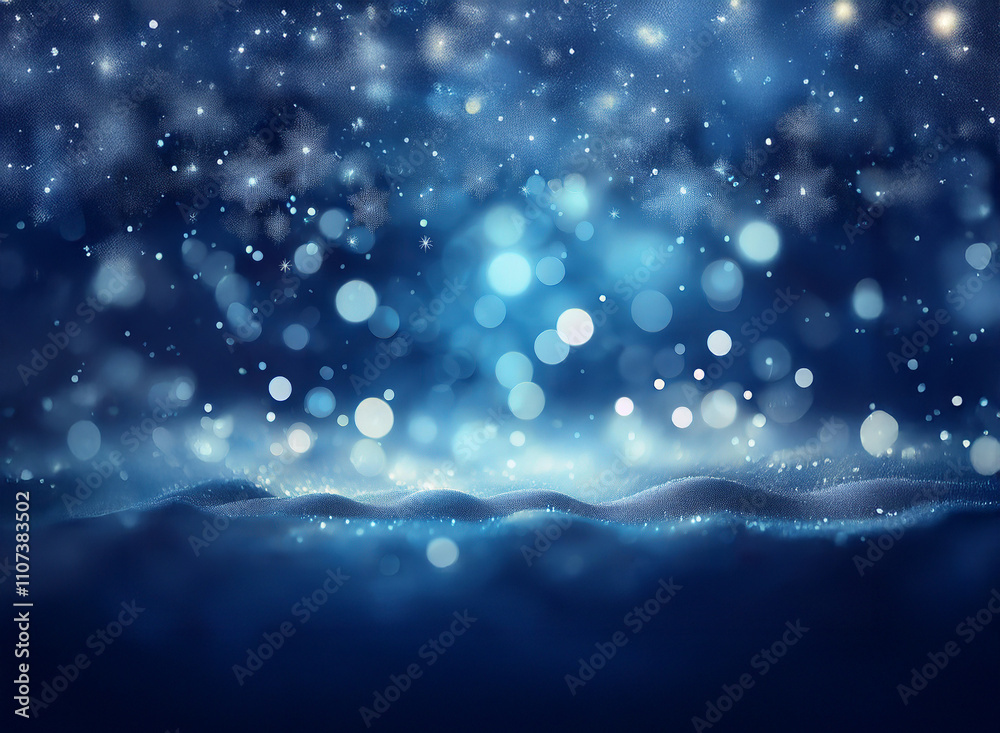 Aufkleber magical winter scene. glowing bokeh lights and sparkling snow create a dreamy, festive atmosphere. p
