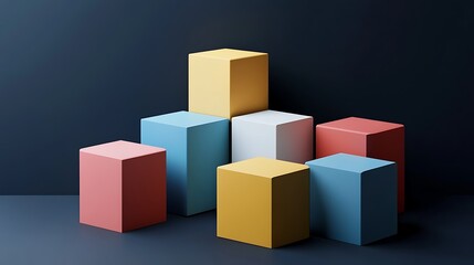Abstract colorful cubes background