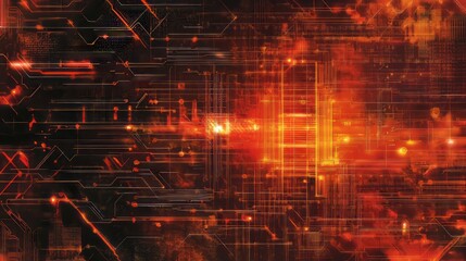 Abstract futuristic technology background featuring 2d illustration of electronic circuitry with high-tech digital elements, showcasing advanced connections and modern innovation for tech-themed desig