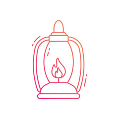 Oil lamp vector icon