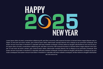 2025 Happy New Year design vector. trendy new year 2025 design template.