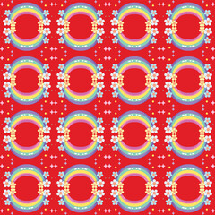WebVibrant colorful rainbow seamless pattern with a modern creative touch, perfect for fabric, wallpaper, digital backgrounds, and print projects. Eye-catching, versatile, and ideal for trendy designs
