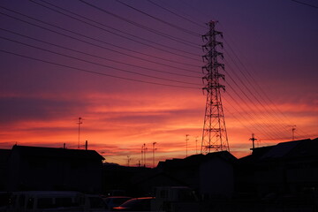 日本の夕暮れ