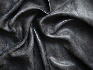 Fototapeta premium Black leather material close-up