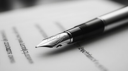 A silver fountain pen rests on a contract for a real estate transaction. The focus highlights the intricate nib of the pen, emphasizing the importance of signing agreements.