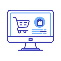 online shopping icon, online shopping vector icon, online shopping flat illustration.




