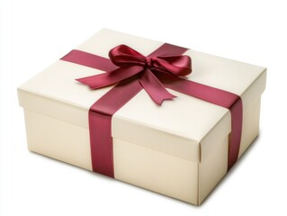Obraz premium White Gift Box with Red Ribbon