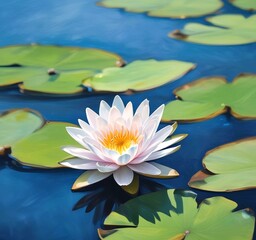 Illustration of water flower lily.