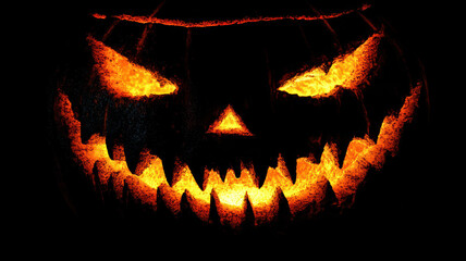Fototapeta premium Horror-themed pumpkin with sharp teeth