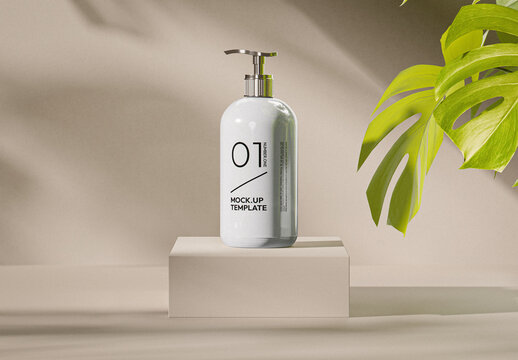 Cosmetic Pump Bottle Mockup