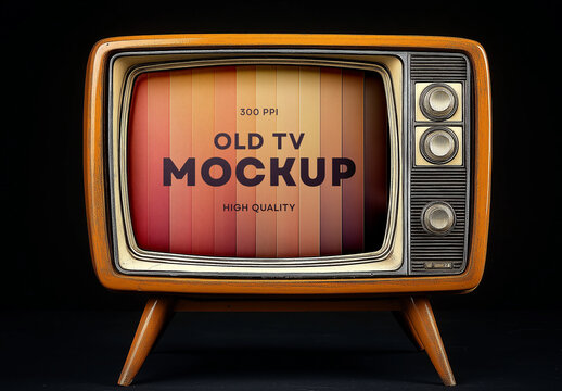 Old TV Screen Mockup Generated with AI