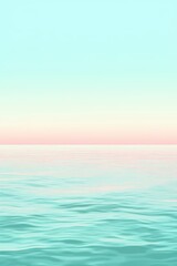 Obraz premium Serene turquoise sea meets soft pastel sky at sunset, creating a tranquil and calming atmosphere.