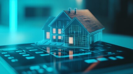 Digital representations of homes are showcased on a sleek interface, illustrating how ai enhances real estate marketing and visualization processes.