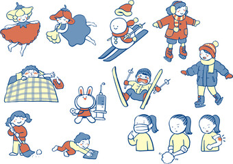 Fototapeta premium 冬のイラスト