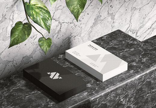 Business Cards Stack Mockup