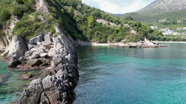 greece parga summer drone fly