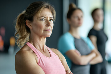 Fototapeta premium Portrait of a woman in the gym