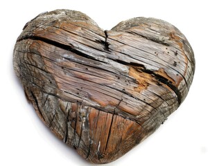 Heart Rustic. Vintage Wooden Love Symbol with Old Retro Texture