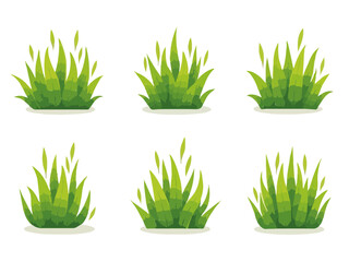 Fototapeta premium Grass icon set. Grass isolated on white background. Grass in modern simple. Cute round Grass plant nature collection. Vector illustrator