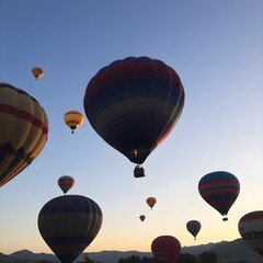 Hot Air Balloons rising at sunrise