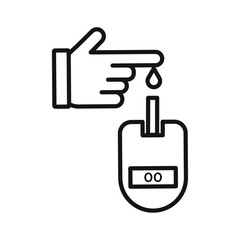 Obraz premium Blood sugar test icon Simple thin line flat symbol