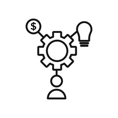 Obraz premium Business model icon Simple thin line flat symbol