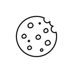 Fototapeta premium Cookie icon Simple thin line flat symbol