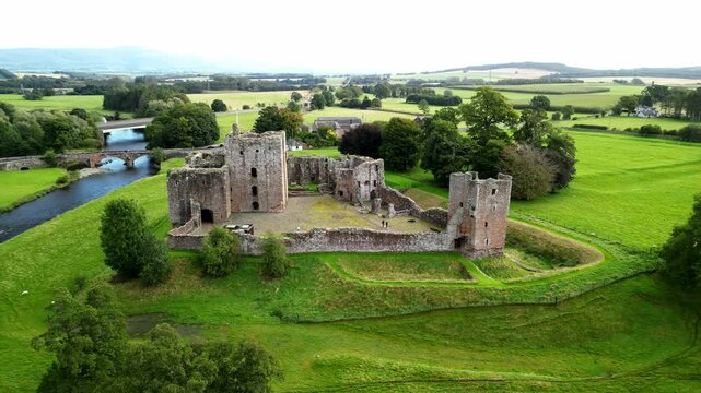 The Brougham Castle is a medieval building about 2 miles south-east of Penrith, Cumbria, England. Aerial footage.