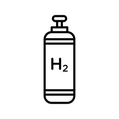 Hydrogen gas tank icon Simple thin line flat symbol