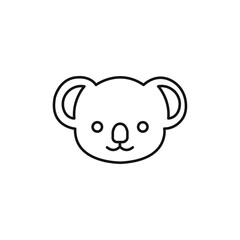 Naklejka premium Koala head icon Simple thin line flat symbol