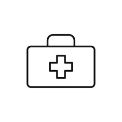 Fototapeta premium Medical aid kit icon Simple thin line flat symbol
