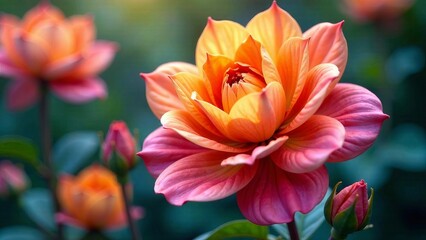 Obraz premium Vibrant Abstract Flower Art - Modern Decor, Warm Hues, Layered Petals