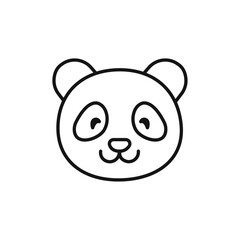 Panda icon Simple thin line flat symbol