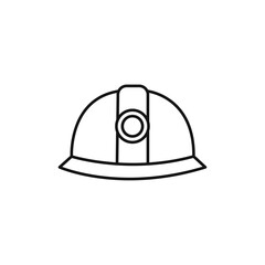 Safety helmet icon Simple thin line flat symbol