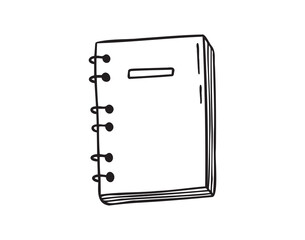 notebook doodle hand drawn icon. Outline drawing notebook line clipart symbol. Isolated doodle exercise book