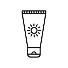 Sun cream icon Simple thin line flat symbol