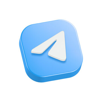 telegram icon 3d logo symbol web app