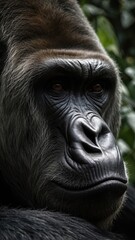Obraz premium a closeup of dark gorilla