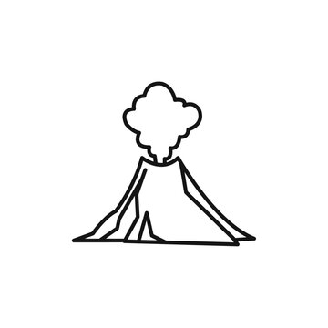 recommend clip art: Volcano eruption icon Simple thin line flat symbol