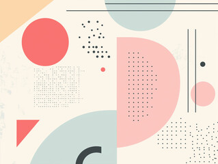 Naklejka premium Abstrakcyjne kształty geometryczne w pastelowych kolorach, łagodne gradienty, prosta kompozycja, nowoczesny minimalistyczny styl