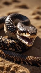 Obraz premium a closeup of snakes ,venomous snake