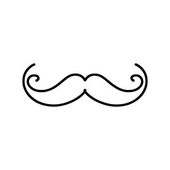 Linear mustache icon isolated on white background. Black mustache symbol. Vector illustration
