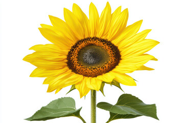 Obraz premium Vibrant sunflower with bright yellow petals and rich brown center, showcasing its natural beauty and intricate details. perfect representation of summer and joy