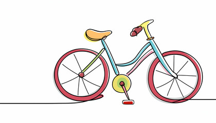 Fototapeta premium Minimalist bicycle with thin lines