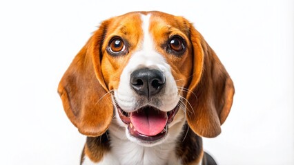 Charming Beagle dog portrait on a clear background, perfect for pet lovers. Playful and cute design, high-quality stock photo ideal for dog enthusiasts.