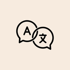 translation vector icon, translation icon in speech bubble icon conception vector design.