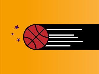 icon logo basketball in orange background