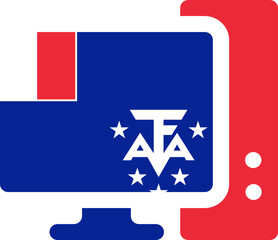 Monitor and CPU icon French Southern & Antarctic  Land Flag