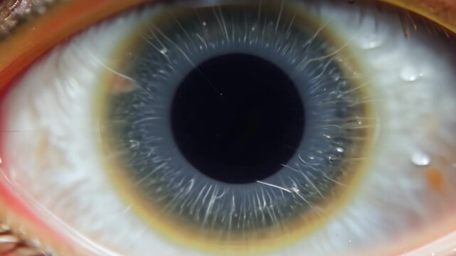 Caucasian person constricting and dilating pupil